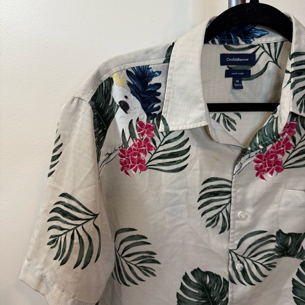 Croft & Barrow Floral Leaf Print Shirt - Picture 2 of 5